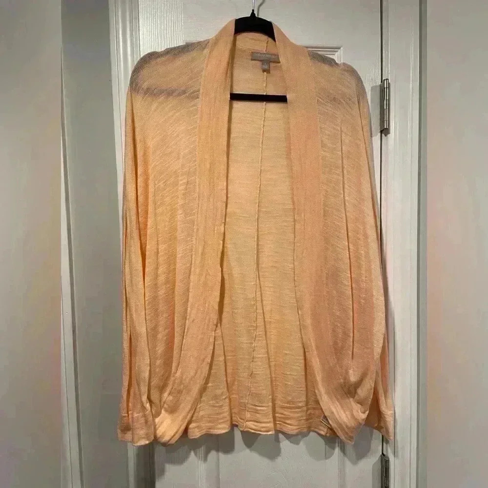 Banana Republic Hi Lo Cocoon Cardigan Perfect Peach Cotton Long Sleeve Size S
